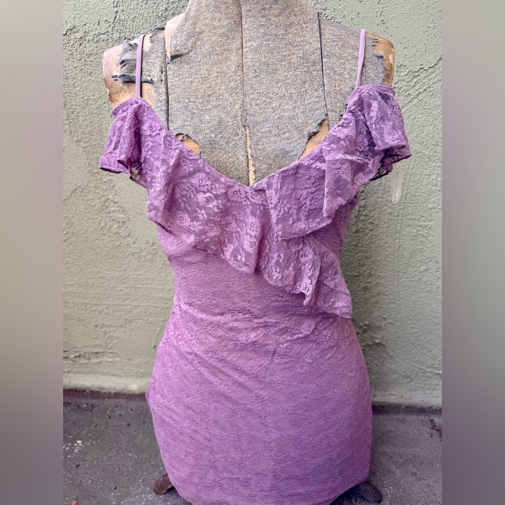 Charlotte Russe Purple Ruffled Mini Dress